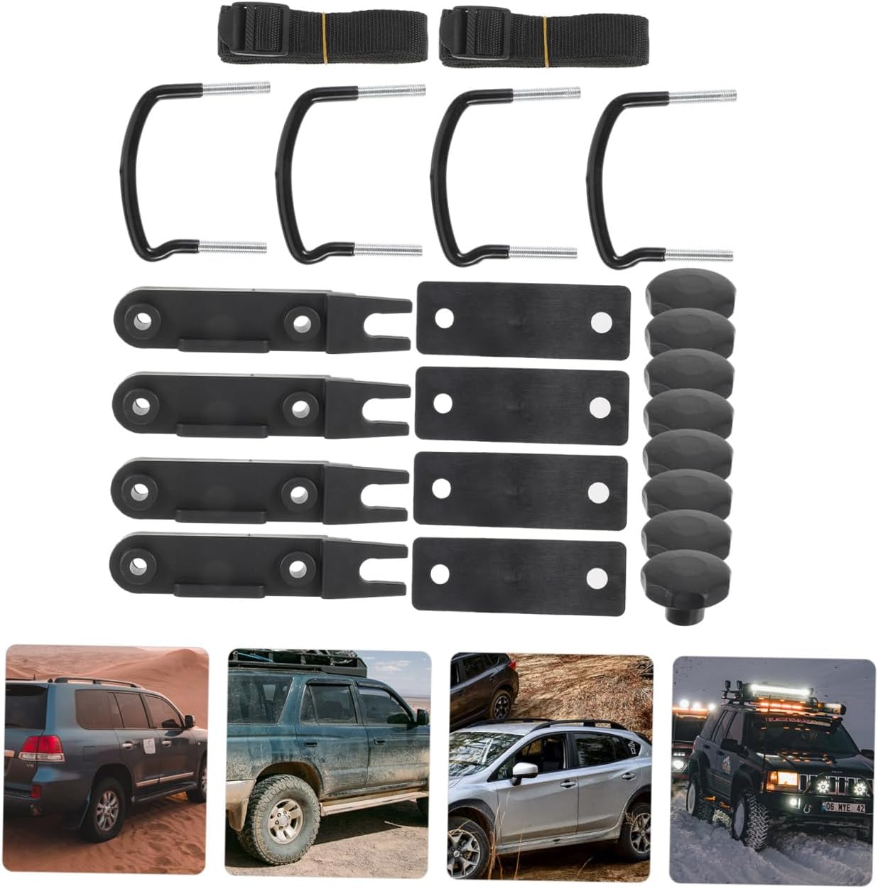 1set Car Mounting Fitting u Brackets for Rooftop Cargo Carrier Lightweight Compact Design Easy Installation Compatible Various Roof Racks Vehicle Aesthetics and Functionality
