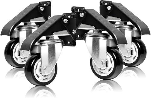 POWERTEC Kit de ruedas para banco de trabajo 17001 opciones de montaje múltiple con ruedas de poliuretano y capacidad de peso total de 400 libras