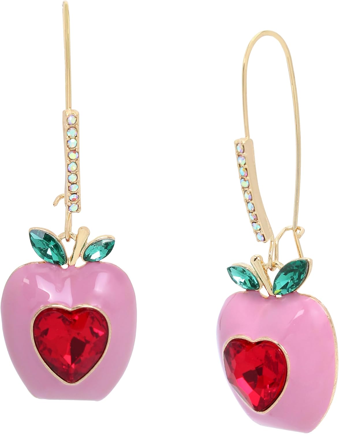 Betsey Johnson Womens Apple Dangle Earrings