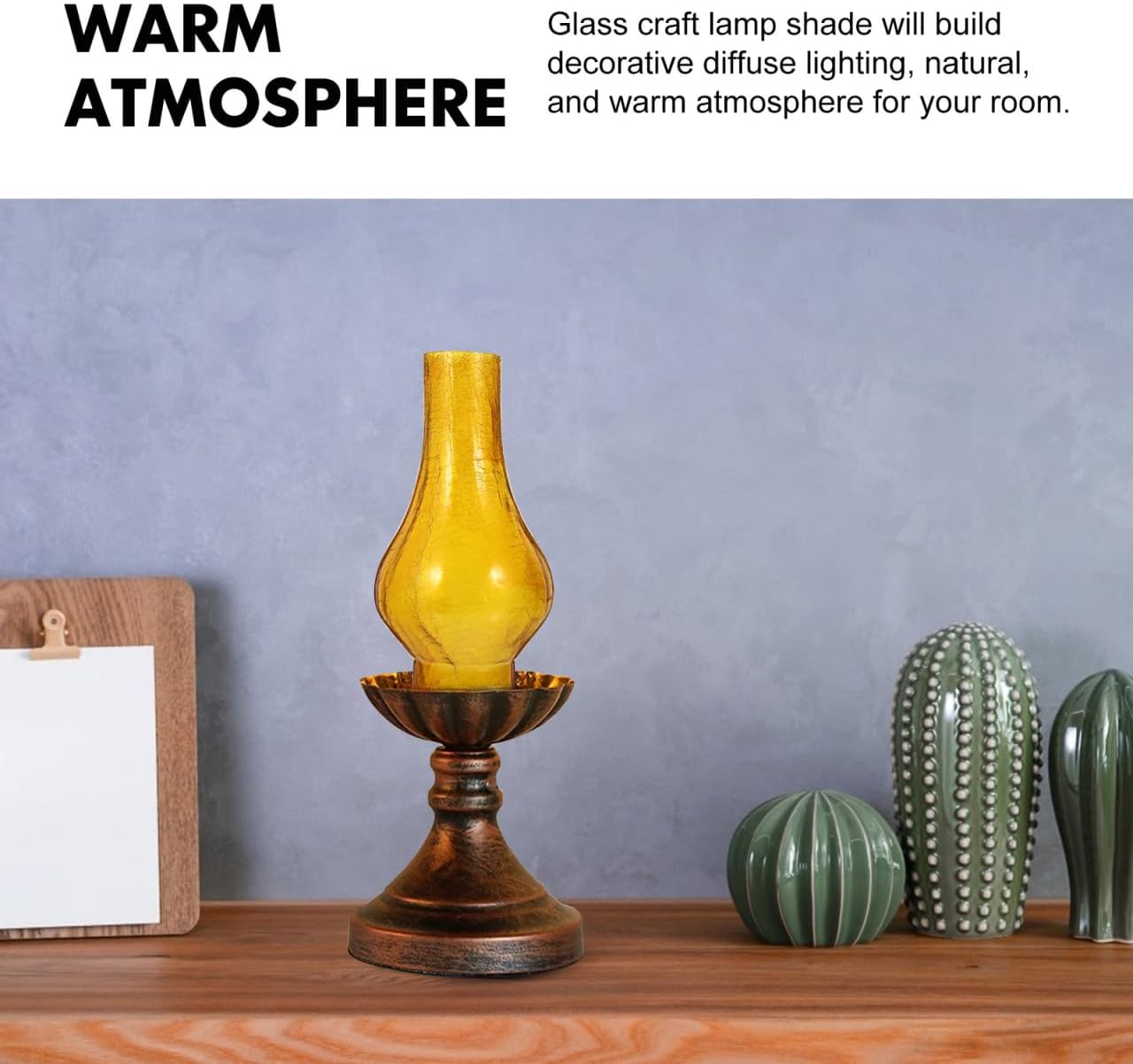 Angoily Oil Lamp Shade Glass Kerosene Lampshade Replacement Tall Clear Glass Oil Lamp Chimney Covers Crimped Top Hooded Candle Holder Glass Chimney Lamp Shade for Vintage Chamber Lamp