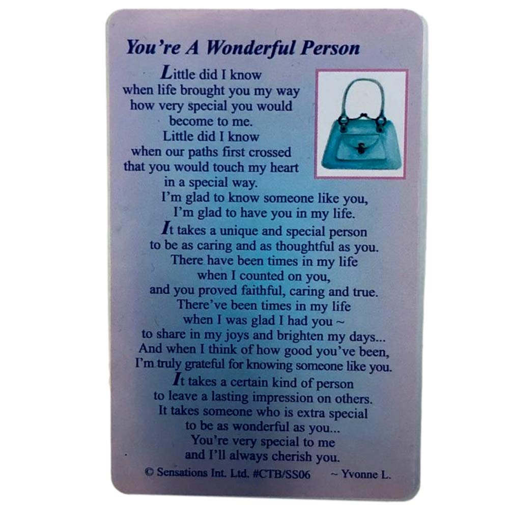 Shop Inc Blue You`Re A Wonderful Person To Someone Special .Wallet Card (Sentimental Keepsake Wallet/Purse Card)