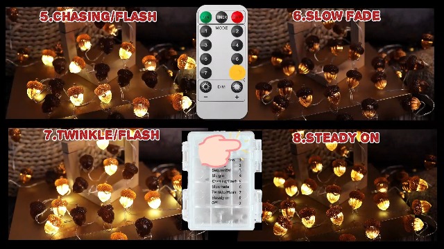 Decorative Fairy Acorn String Lights Thanksgiving Decoration Autumn Garland Cute Novelty Lights 30 LEDs 10 ft Battery Operated for Bedroom Wedding Birthday Harvest Decor - Image 4