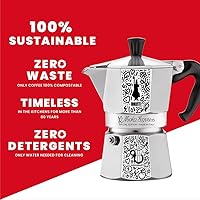 Vista 27 de Bialetti - Cafetera Moka Express, 6 tazas, 1 unidad, color plateado, modelo 6800 / 06800