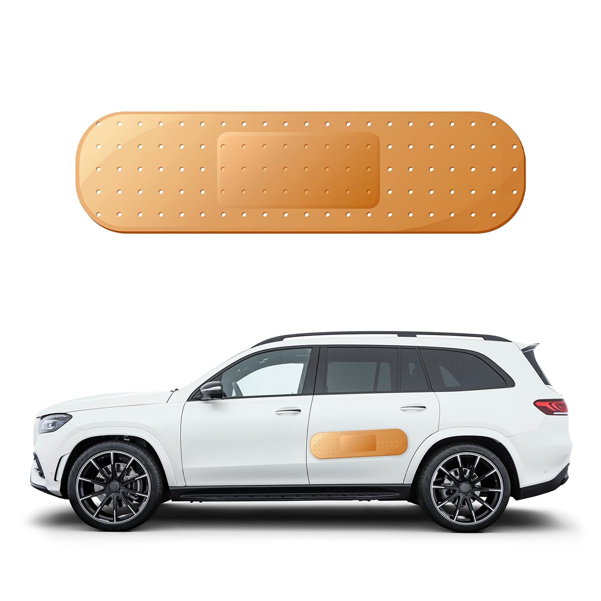 Large Bandage Vinyl Decal for Car, Funny Stickers for Cars, Dent and Scratch Cover Sticker, Giant Car Bumper Sticker for Truck SUV Boat Window, Car Accessories (Yellow)