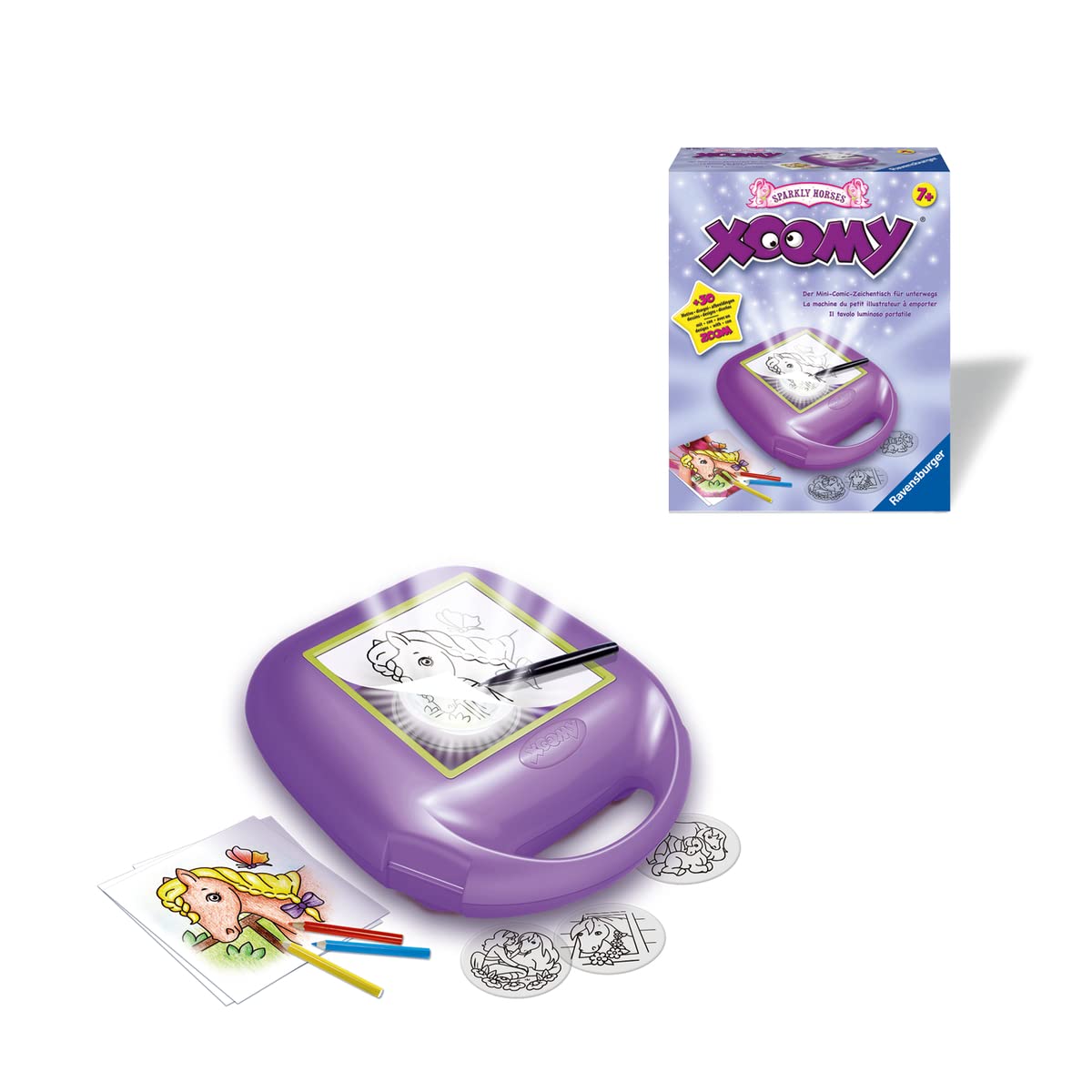 Ravensburger Xoomy Midi Sparkly Horses 18601 - Traumhafte Pferde und Comics zeichnen Lernen. Kreatives Zeichnen und Malen für Kinder ab 7 Jahren