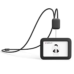 ID カードホルダー カードホルダー 首掛け 社員証ケース 名札ケース idカードケース パスケース リール付き 伸縮可能 シリコン製 ネックストラップ 安全分離バックル 2枚 収納可能 ネームホルダー おしゃれ 社員 教師 従業員に最適 メンズ レディース (ブラック, 横型)