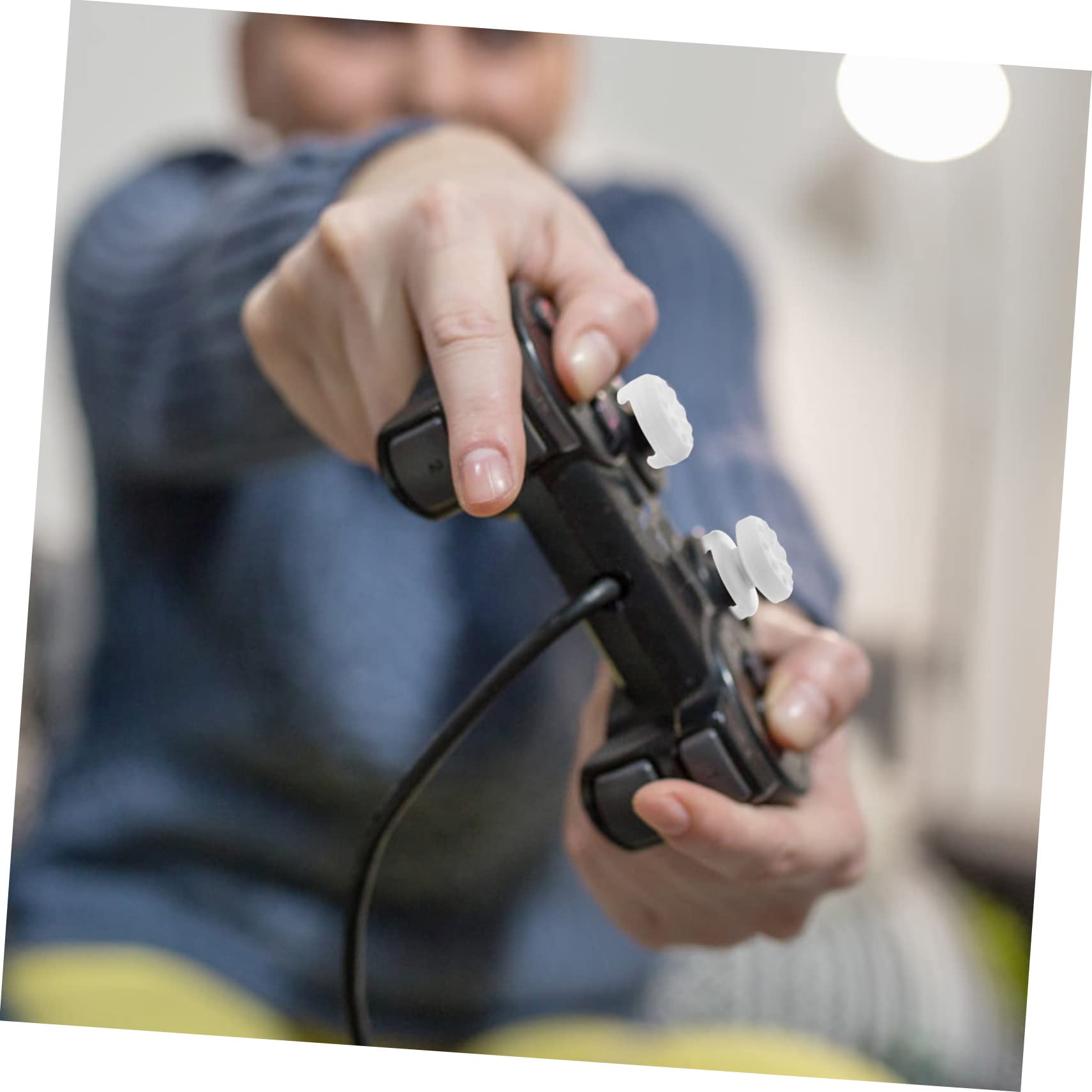 2 Pezzi Ps4ps5 Rocker cap Joystick Controller Thumb Grip Stick Cover Pulsante in Silicone Console di Gioco Bianco