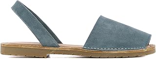 Collection - Menorquinas MENORCA - Sandalias para Mujer de Serraje - Color Azul - Talla: 35