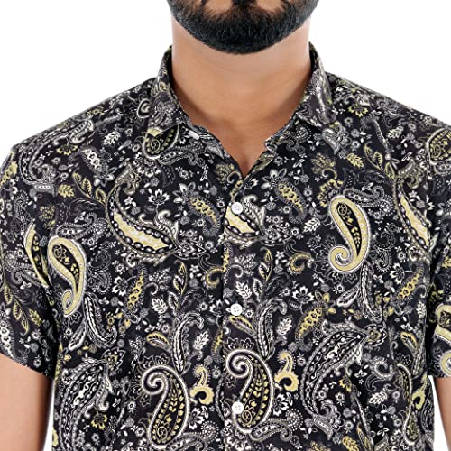 Image of Venisa Men's Cotton Blended Printed Casual Shirt