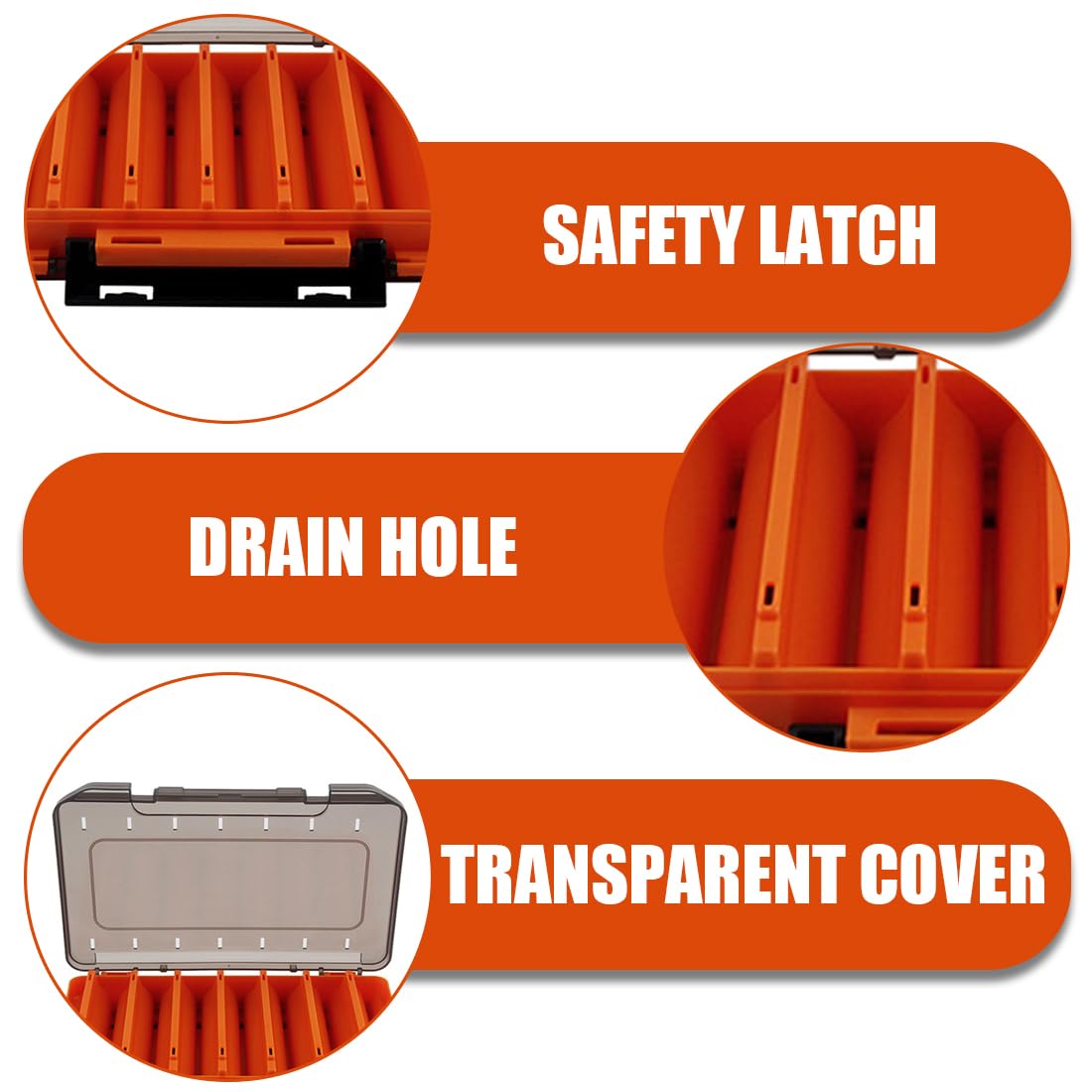 NHQZ 1 Pieza Bolsa de Pesca, Caja de Aparejos de Pesca, Caja de Caña de Pesca, Cebo de Pesca Portátil, Naranja, L, Herramientas Esenciales para Pescadores, Adecuado para Almacenar Varios Cebos