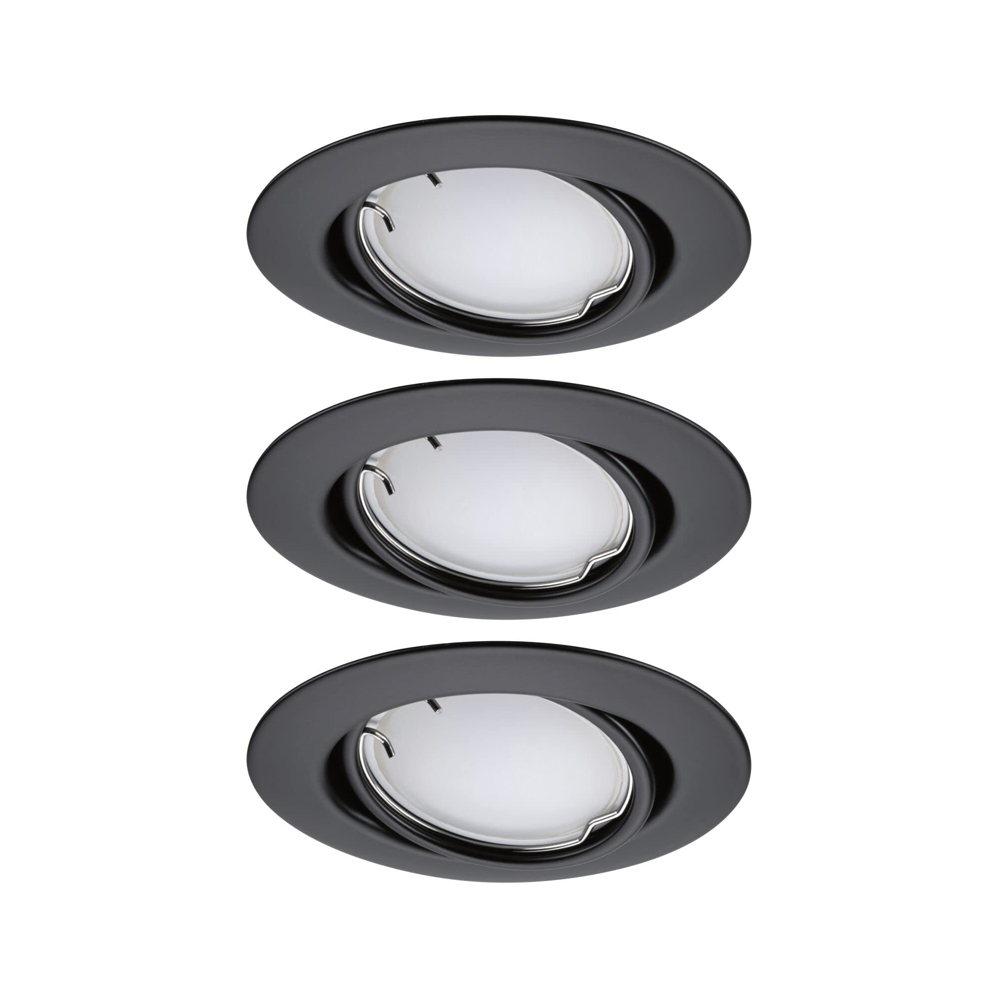 Paulmann 92468 Luminaria empotrable LED Base Smart Home Zigbee juego básico, giratoria, redonda 230V 3x4,9W 3x420lm regul. 90mm negro mate metal RGBW+