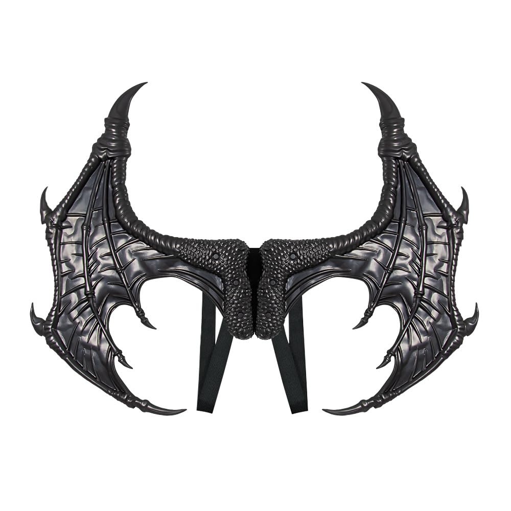 BaronHong Adult Dragon Wings Plus Size Bat Wings Halloween Carnival Demon Costume Cosplay Accessories (Black, M)