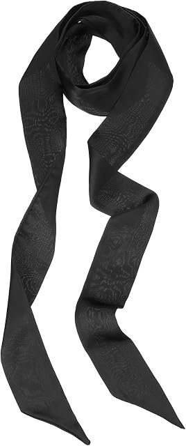 PATIKIL Écharpe de ruban élégant, couleur solide écharpe skinny Pure long Neckerchoin Ceintures de cravate en soie Écharpes de cheveux de sash