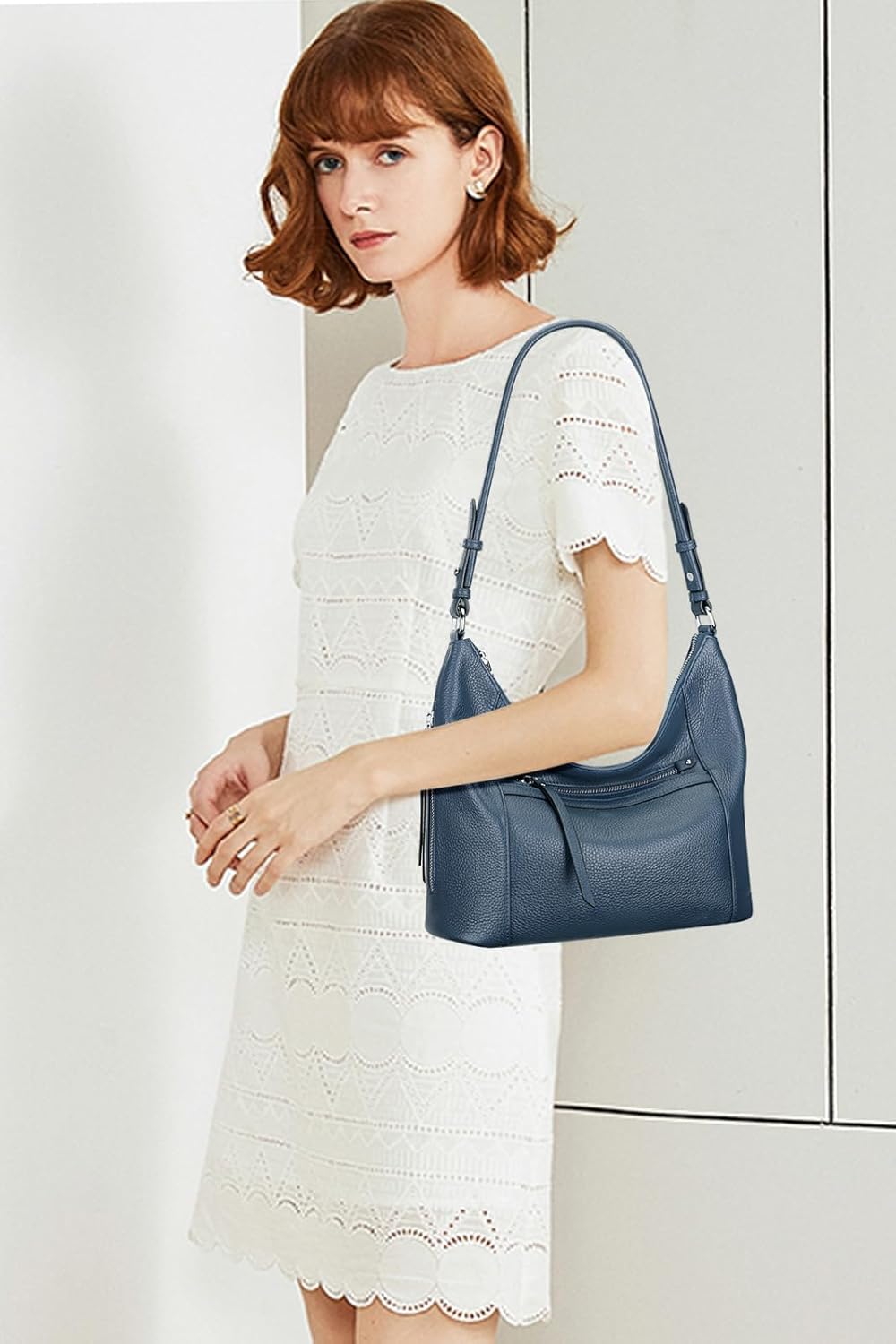 Miniatura 3 de Over Earth Bolso Hobo de cuero genuino para mujer, bolsos cruzados