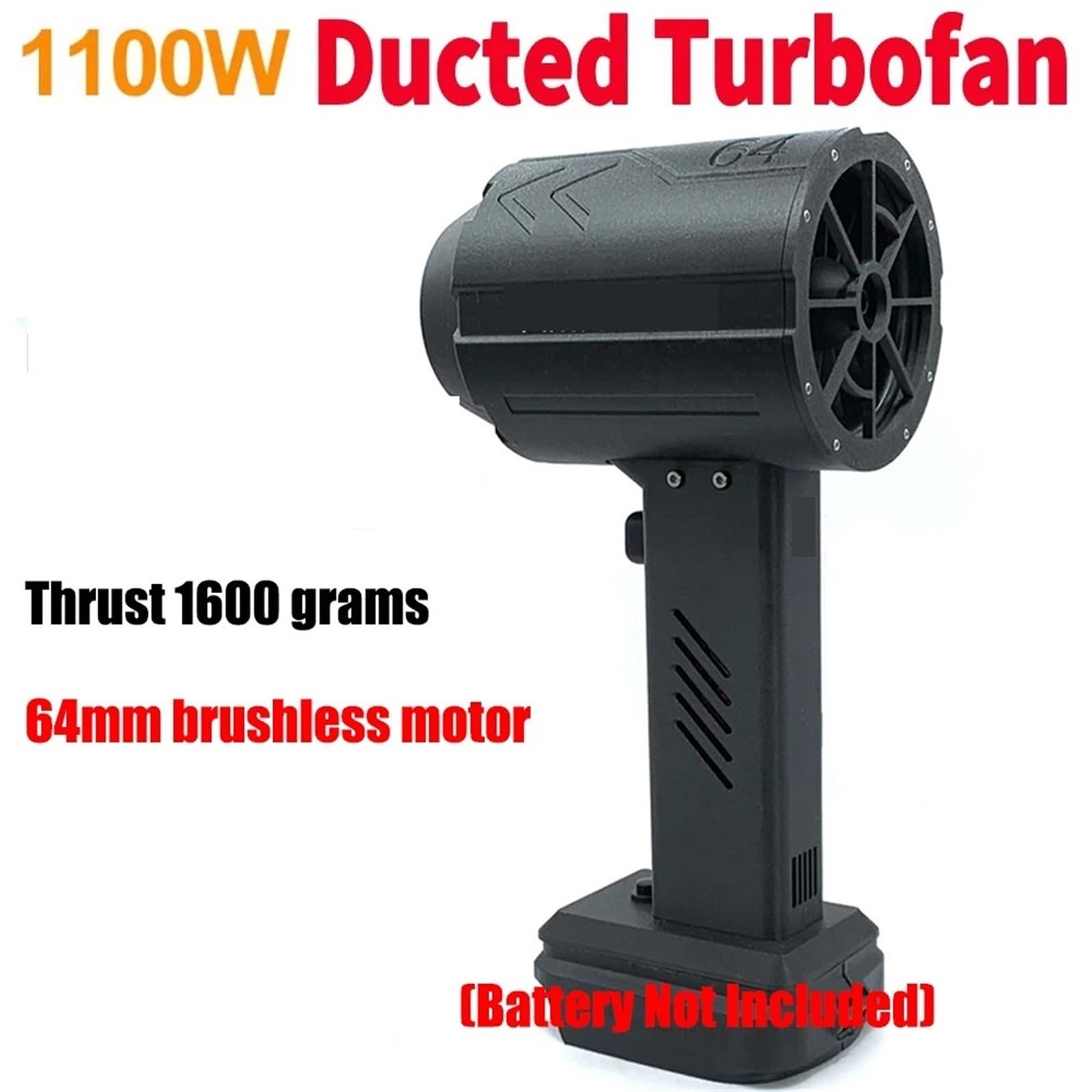 Ventilatore Centrifugo, Turbo Jet Fan 64MM Ducted Turbofan Brushless Motor Spinta 1000-1600g Auto Lavatrice Alta Potenza Polvere Soffiatore Asciugatrice 1100W
