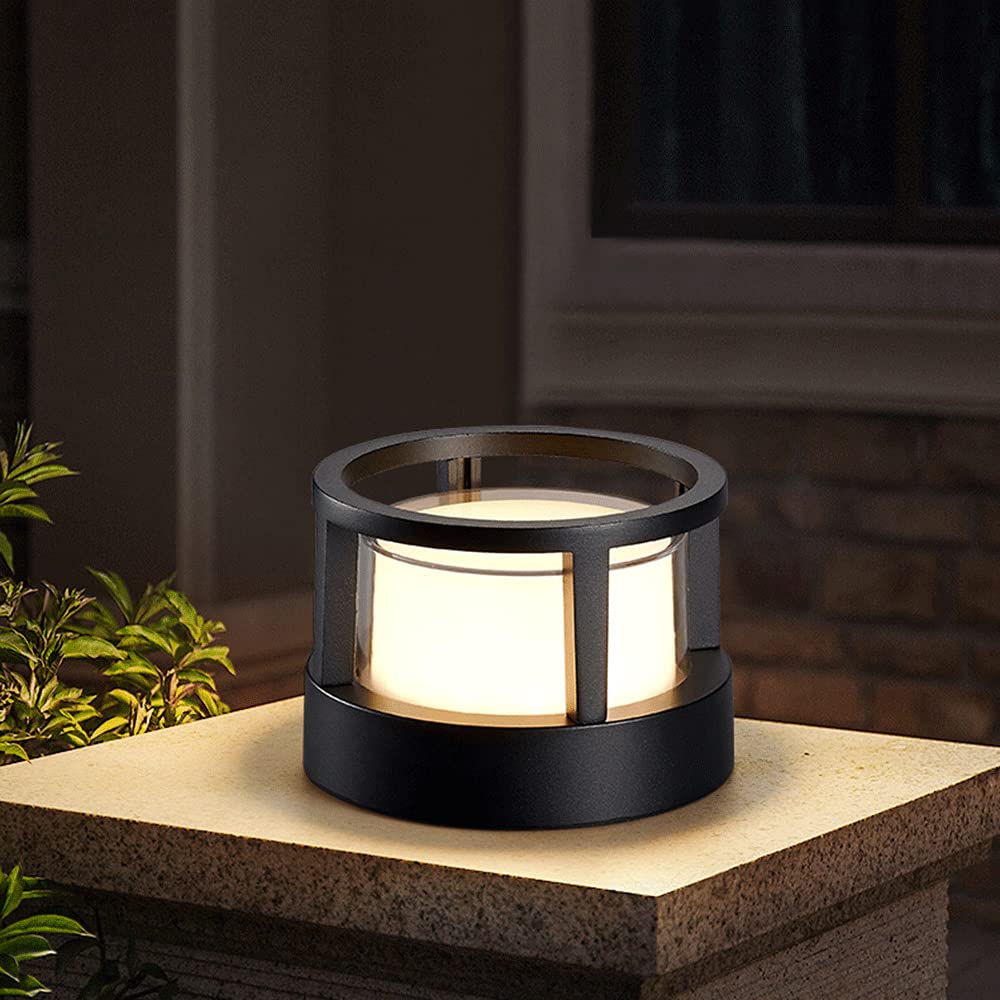Nowoczesna lampa na słupek trawnikowy, wodoszczelne, aluminiowe lampy słupkowe, do użytku na zewnątrz, na słupek, na taras, do ogrodu, na werandę i podwórko