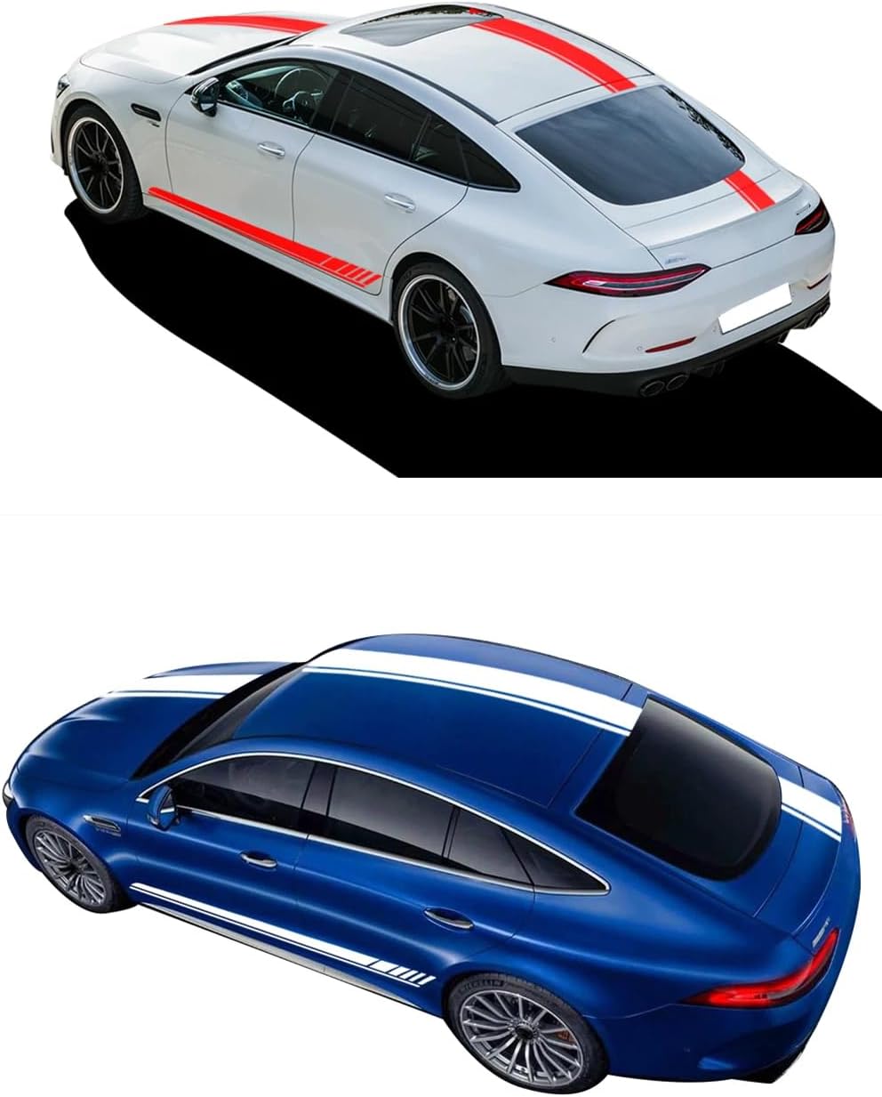 エディション1 車フードデカール ルーフ リアサイドストライプ スカートステッカー、メルセデスベンツ AMG GT S 4ドア X2