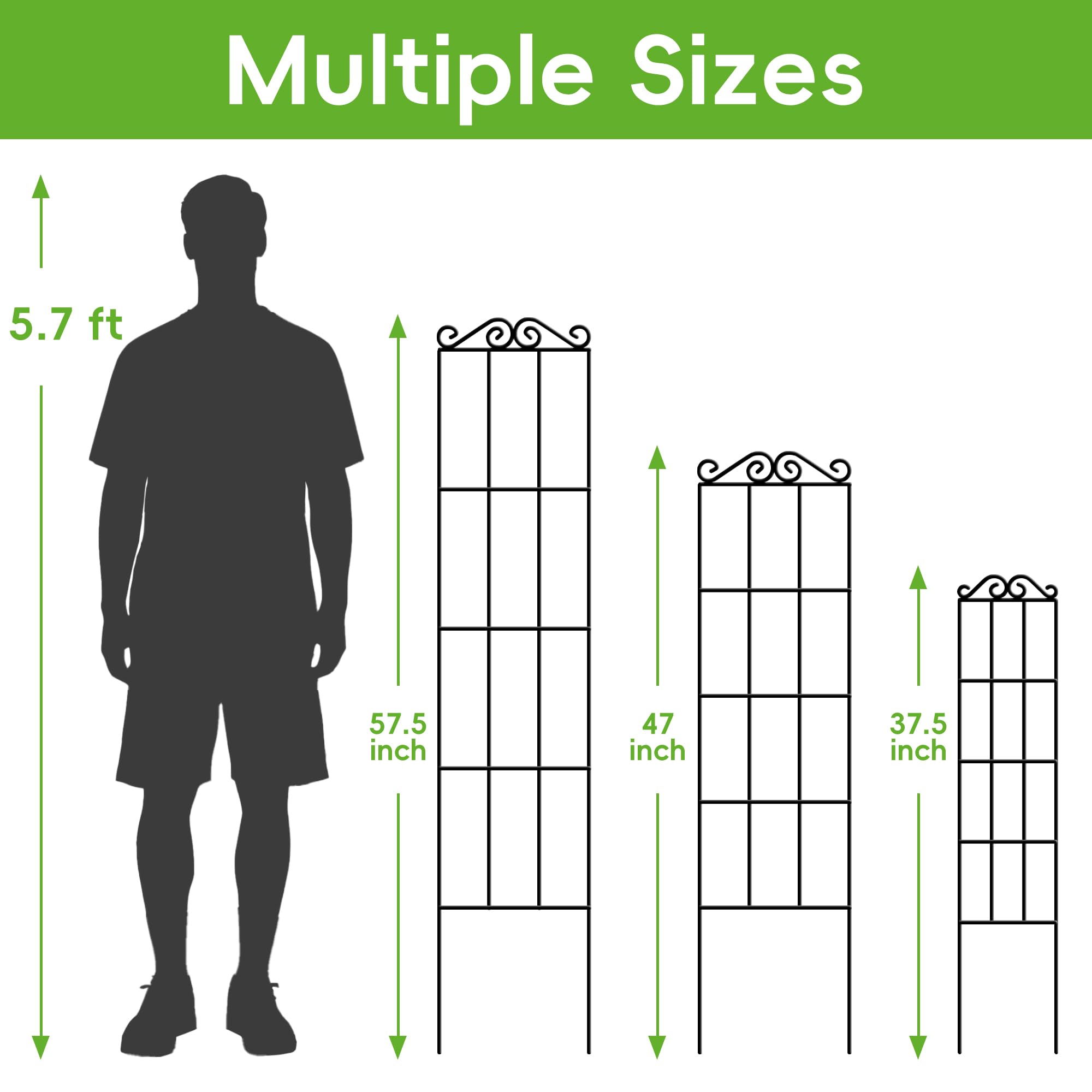 Lot De 2 Treillis Jardin 50x210cm Treillis Pour Plantes Grimpantes En Metal Support Grille Pour Rosiers Grimpant Décoration Exterieur Pour Jardin