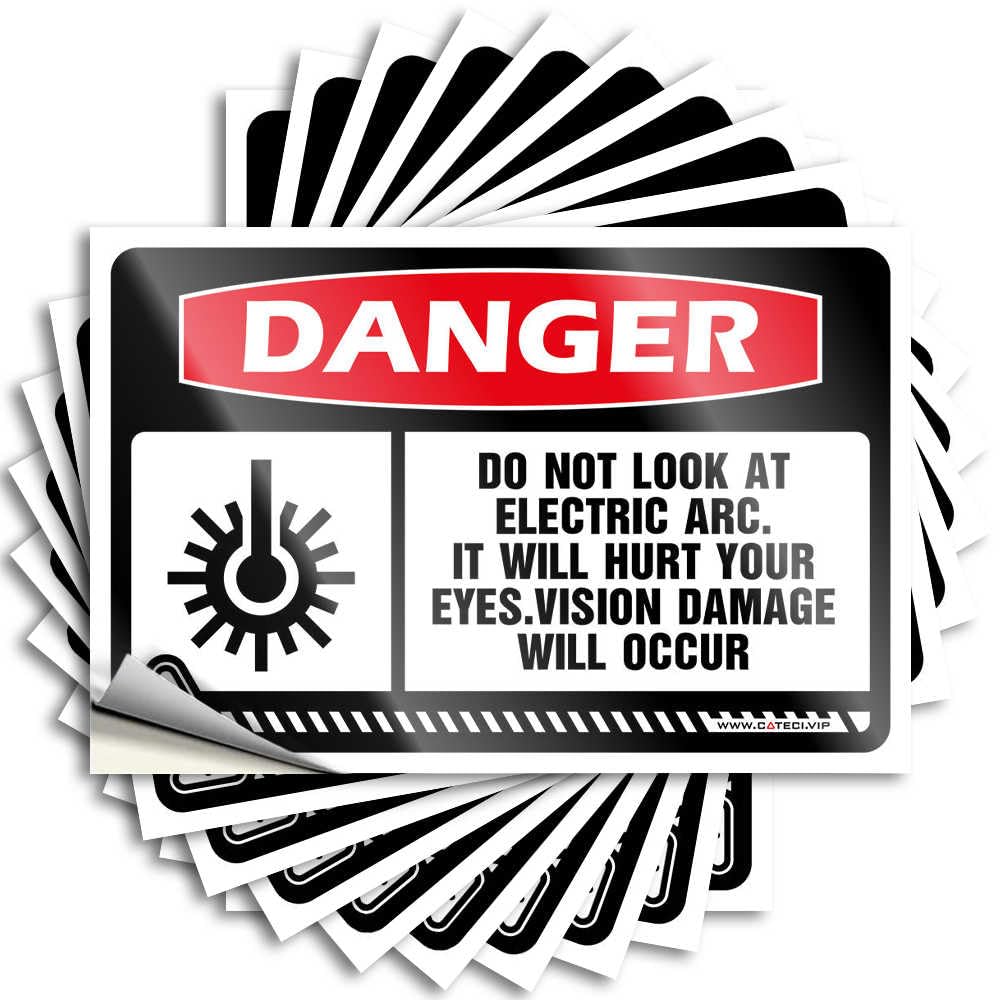 Funny for Car Sticker Reading Decor Laminated Water Bottle Waterproof - Danger Do Not Look At Electric Arc It Will Hurt Your Eyes/Days of The Week Stickers(20X30CM-1Pcs)