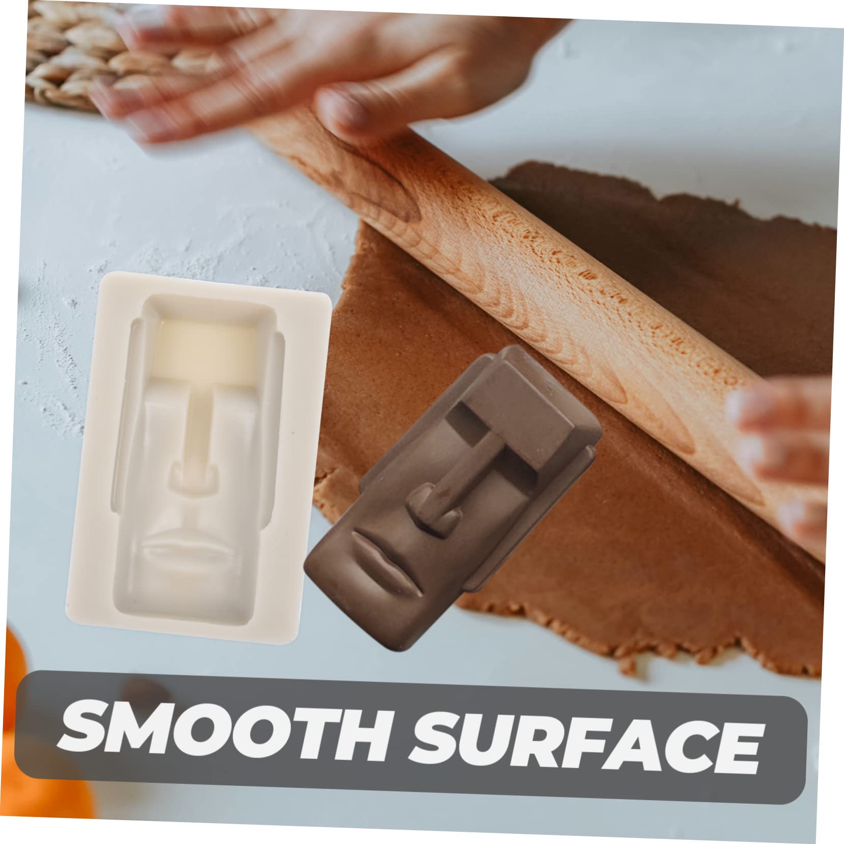 ABOOFAN 4 pièces Moule à Chocolat Silicone Moai Flexible et Moule DIY pour Pâtisserie et Design Original pour Décoration de Gâteaux Facile à Démouler et Nettoyer