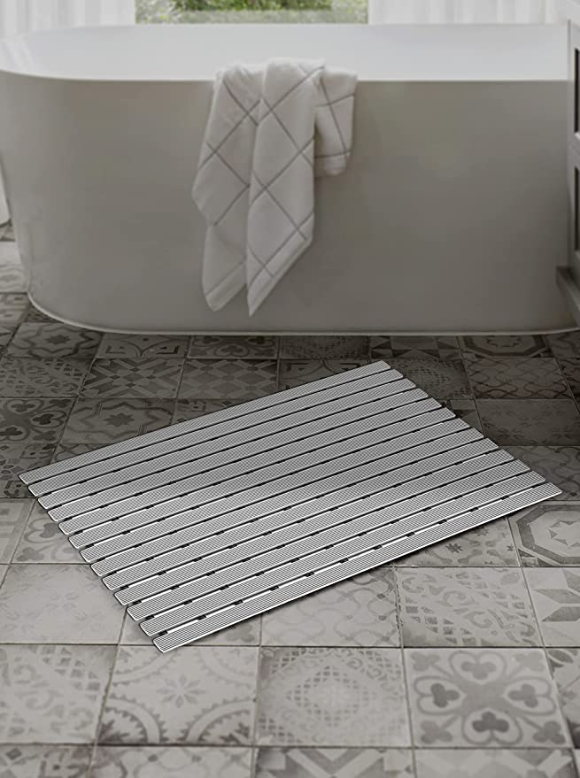 CASA-NEST Thick PVC Non Slip Bath Mat PVC Shower mat (17 Inch X 24 Inch), Grey (B07KX1F3NJ) Amazon Price History, Amazon Price Tracker