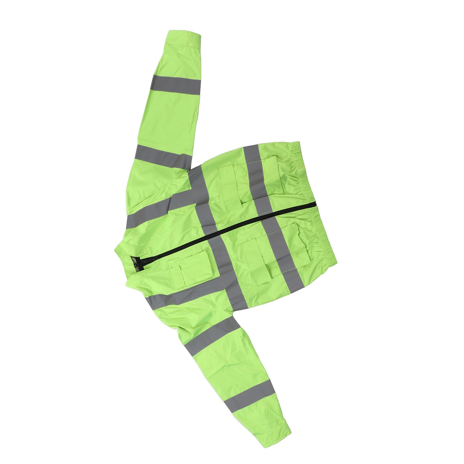 Alomejor Chaqueta de Ventilador de Protección Solar de Refrigeración con Ventilador Desmontable para Trabajadores de la Construcción (verde fluorescente)