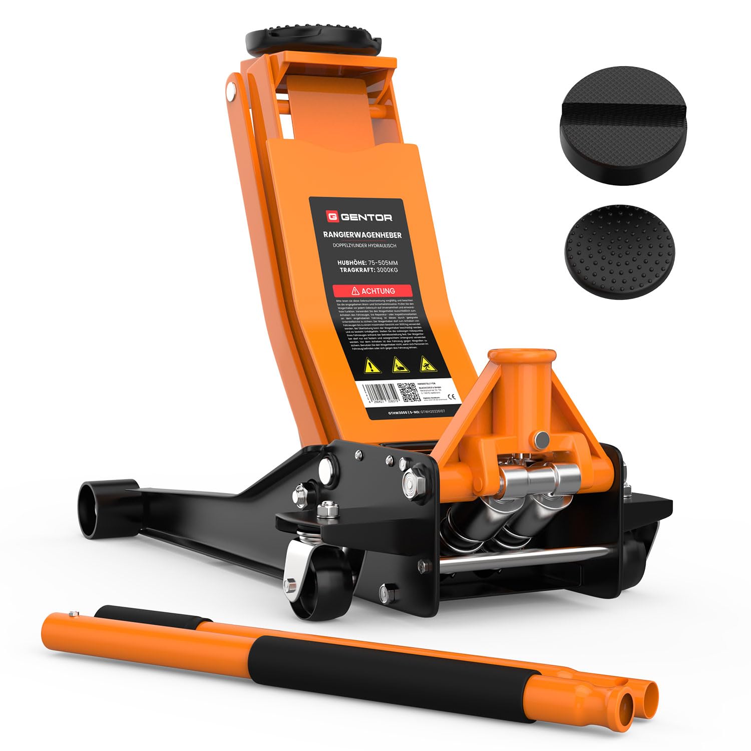 Cric A Carrello Di Manovra 3T Idraulico Cric Cric Auto Piatto 75 - Foto 4