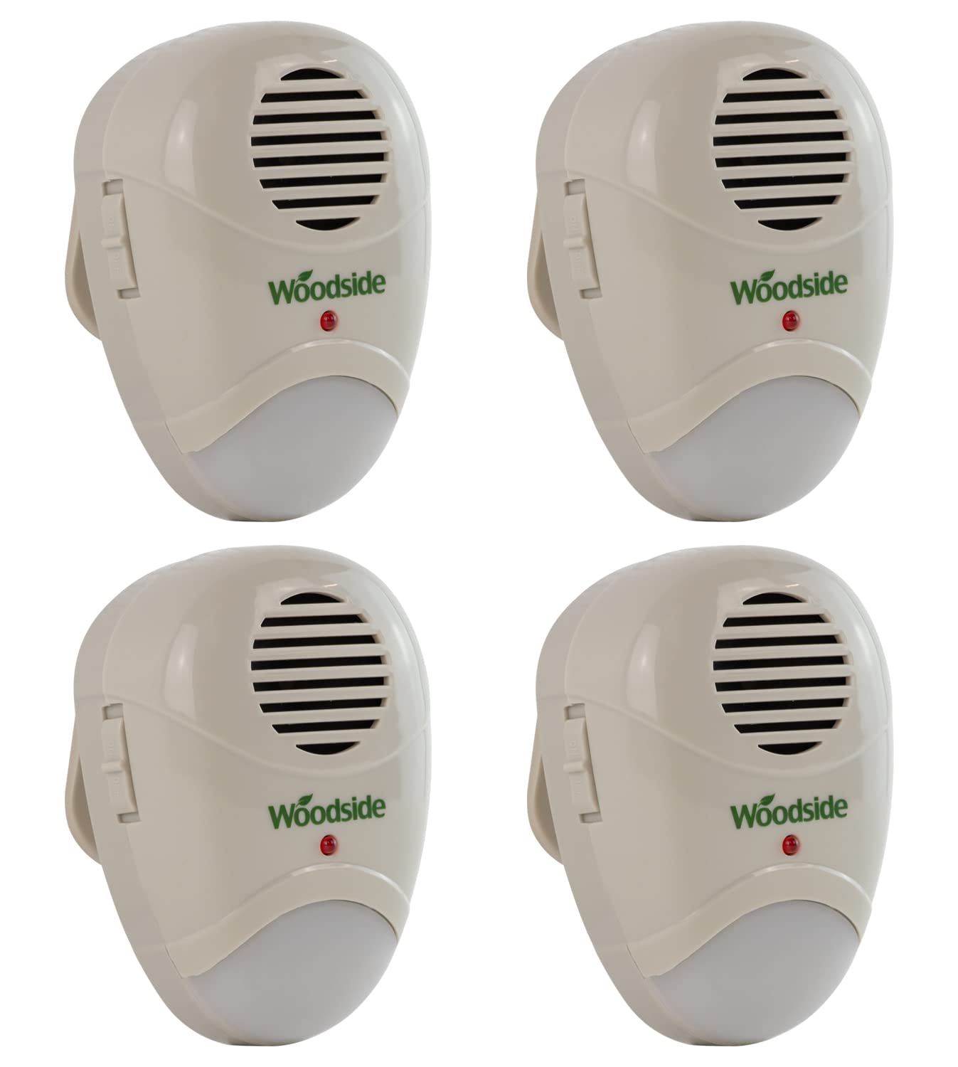 Woodside Electronic Mouse/Rat Repellant (4 Pack) - Plug-In Rodent Repeller Ultra Sonic Repellent Pest Deterrent