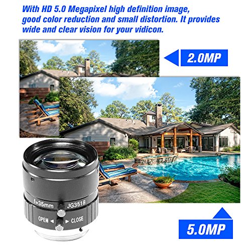 KKmoon 35mm Lente F1.8 CS Mount 5.0 MegaPixel Lente 17.5 Graus de Visão Noturna Infravermelha Para C