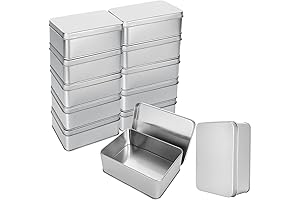 RHBLME 12 Pack 4.9" Multipurpose Tin Box with Lids