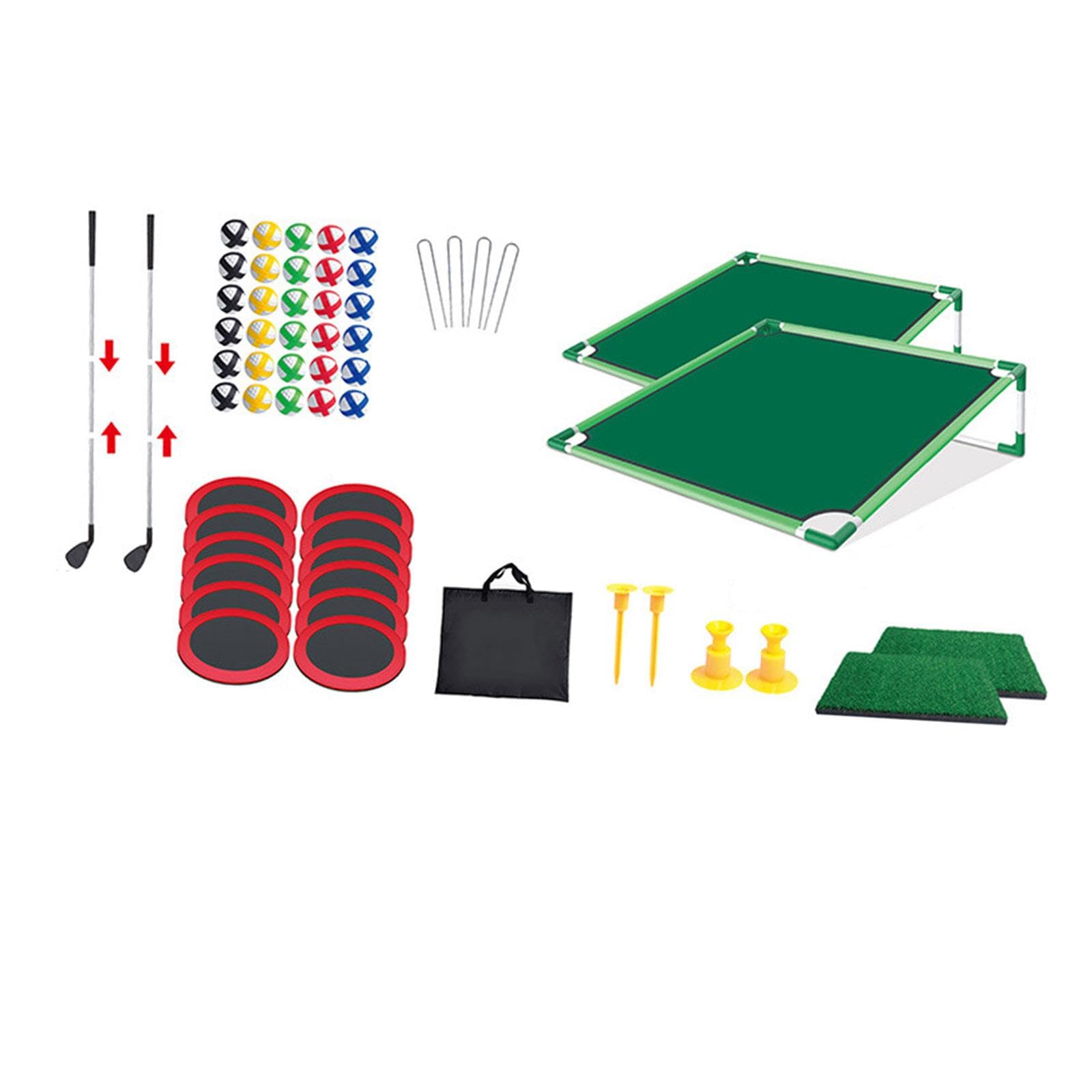 kowaku 2 Piezas Infantil con Tablero Cornhole Plegable Alfombra Transportable Bolas de Y Soportes Incluidos Materiales Seguros para Niño, Doble Rejilla