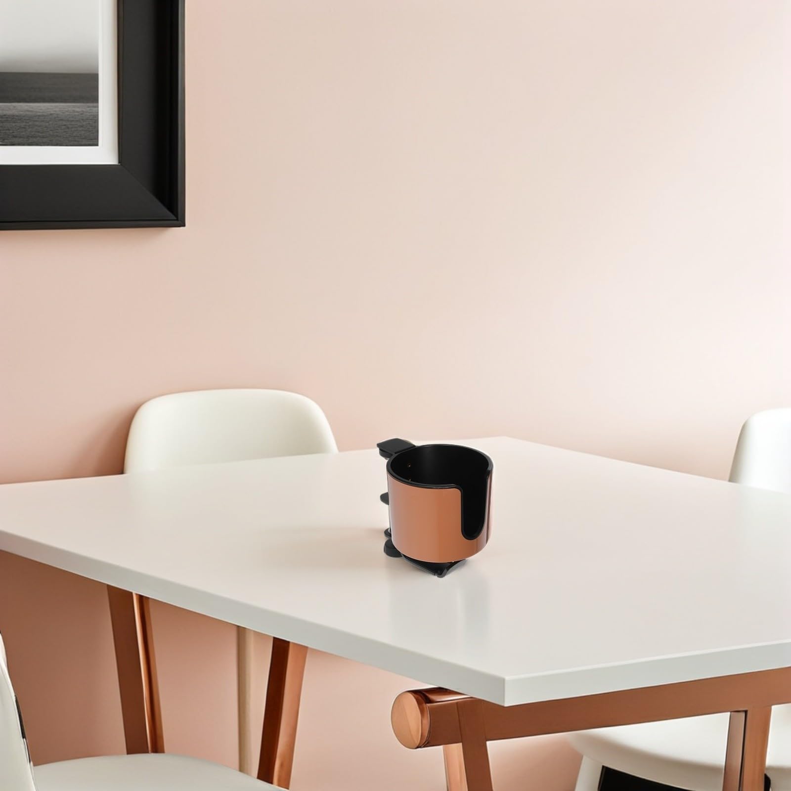 Verstellbarer Becherhalter für Tisch mit Sicherer Schreibtischklemme aus Aluminiumlegierung und Abs 2 in 1 Design für Büro und Arbeitszimmer Platzsparend