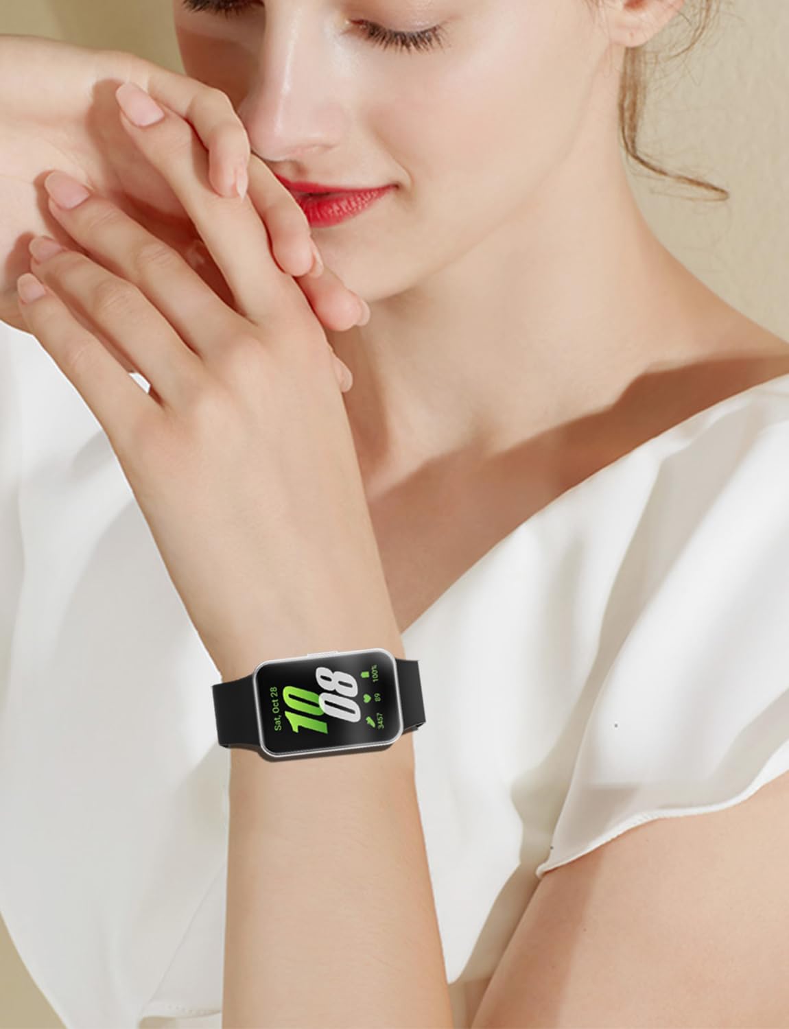 Cinturino Compatibile per Samsung Galaxy Fit 3 R390, Donna Uomo Cinturini Silicone Ricambio Regolabile Sportivo Band (nessun Tracker)