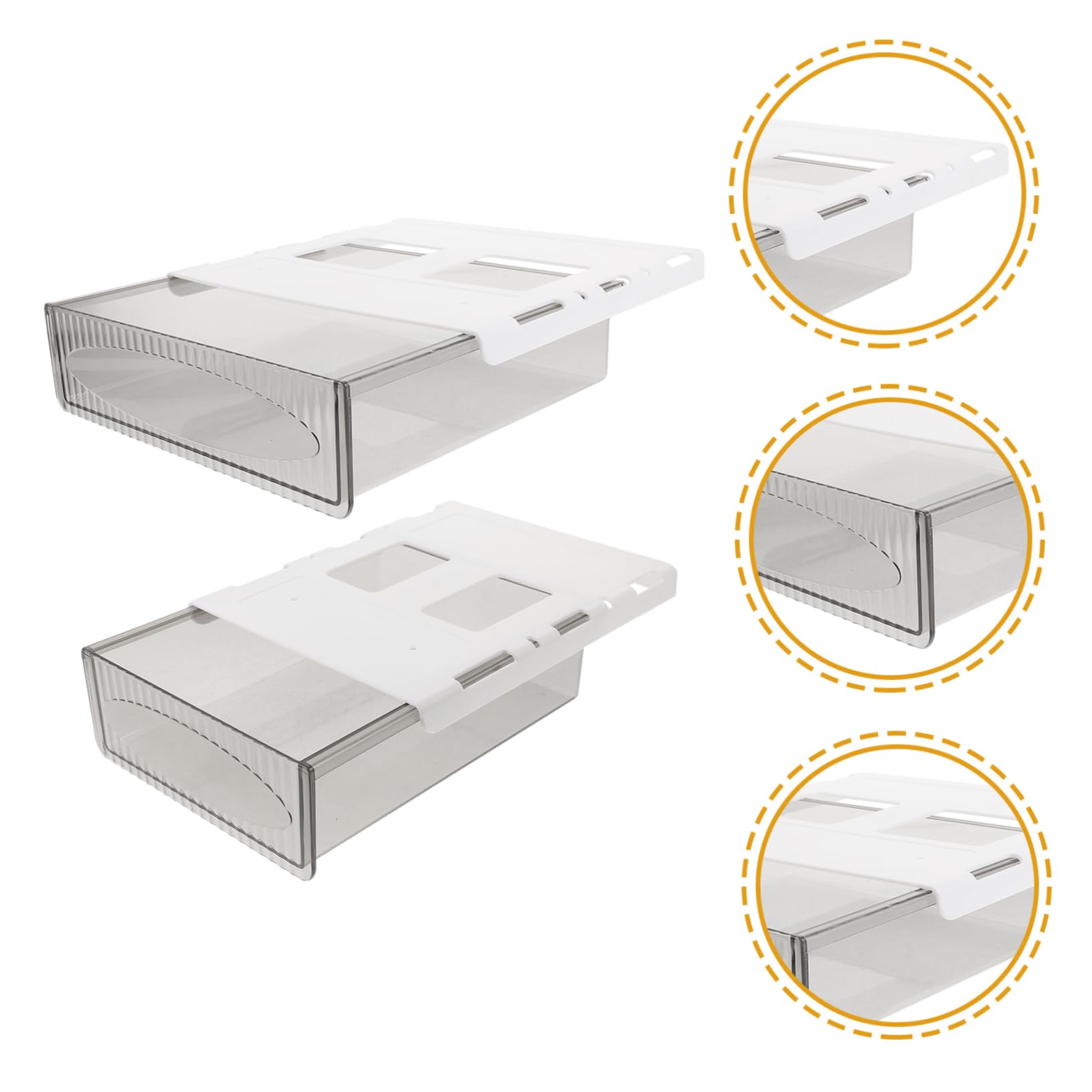 DOITOOL 2pezzi Sotto Scrivania Organizzatore da Scrivania in Plastica Resistente Cassetto Portaoggetti per Ufficio e Casa Design Scorrevole Comodo