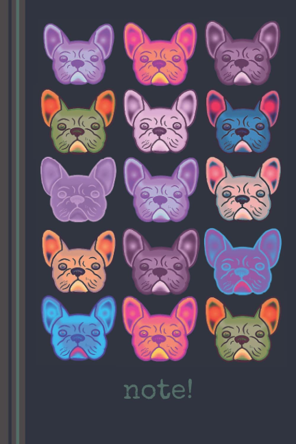 French Bulldog Gummy Frenchie Neon Notebook: Wide Ruled Journal Jotter (French Bulldog Notebooks)