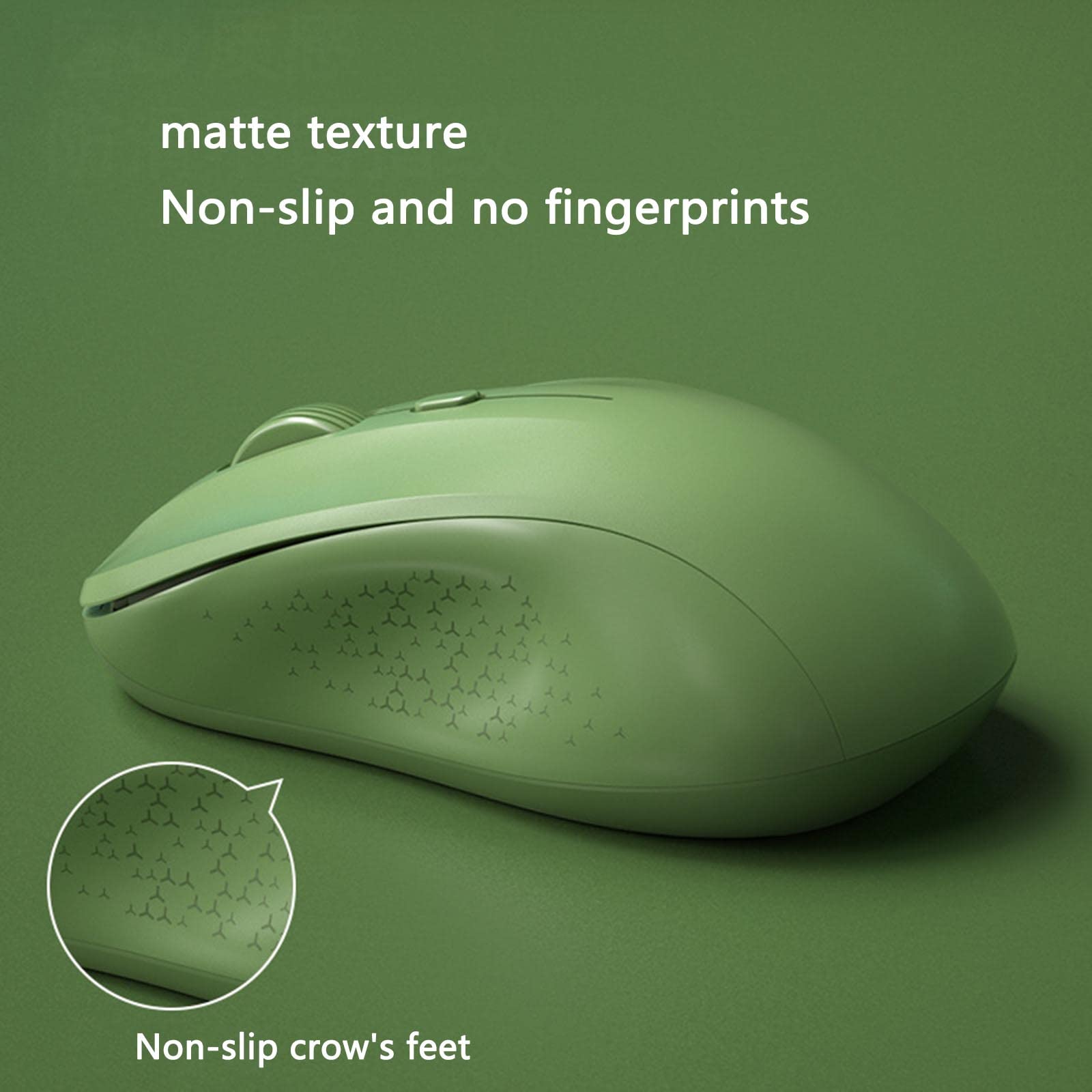 Mysz Bezprzewodowa mysz komputerowa do laptopa USB do gier Bluetooth Ergonomiczna mysz Urządzenie wskazujące Fotoelektryczny akumulator Cicha funkcja Plug and Play(Green)