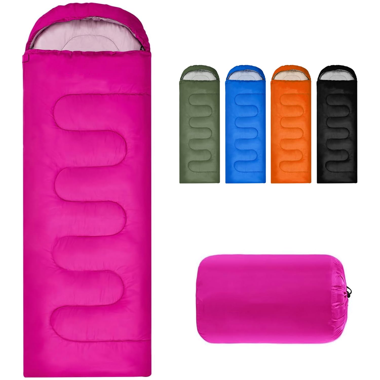 Sleeping Bag for Camping,Sleeping Bags for Adults Backpacking Waterproof, Small Packed Ultralight Carry Bag, 3 Seasons Adult Blanket, Soft,Thick and Warm, for Outdoor Hiking, Camping,Travel (Rose)
