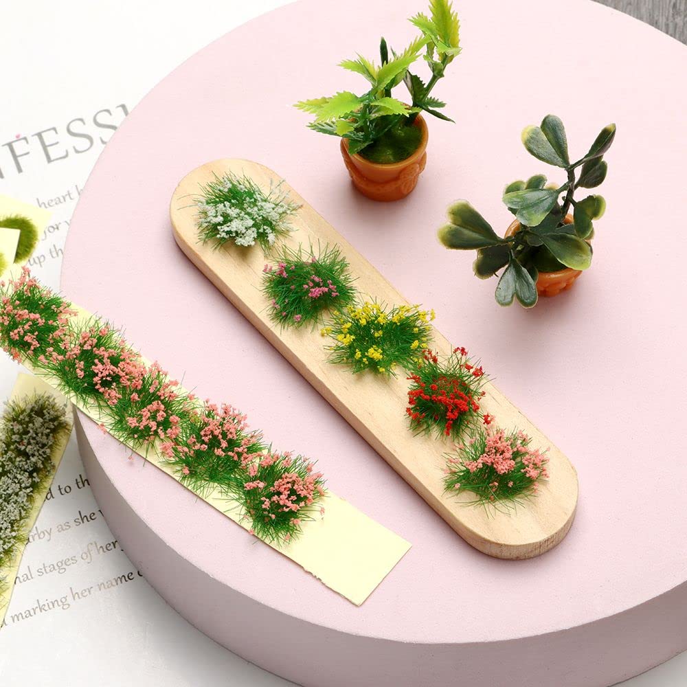WUZIA 5Pcs Flower Cluster Grass Tufts DIY Miniature Scenery Model for Micro Train Landscape Railroad Sand Layout Fairy Garden - Image 4