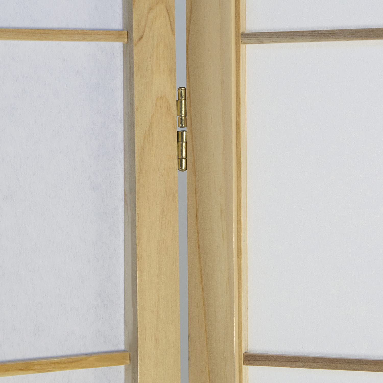 Homestyle4u 5 pan diviseur de pièce écran Pliant - Bois diviseur Shoji en Papier de Riz Blanc Naturel