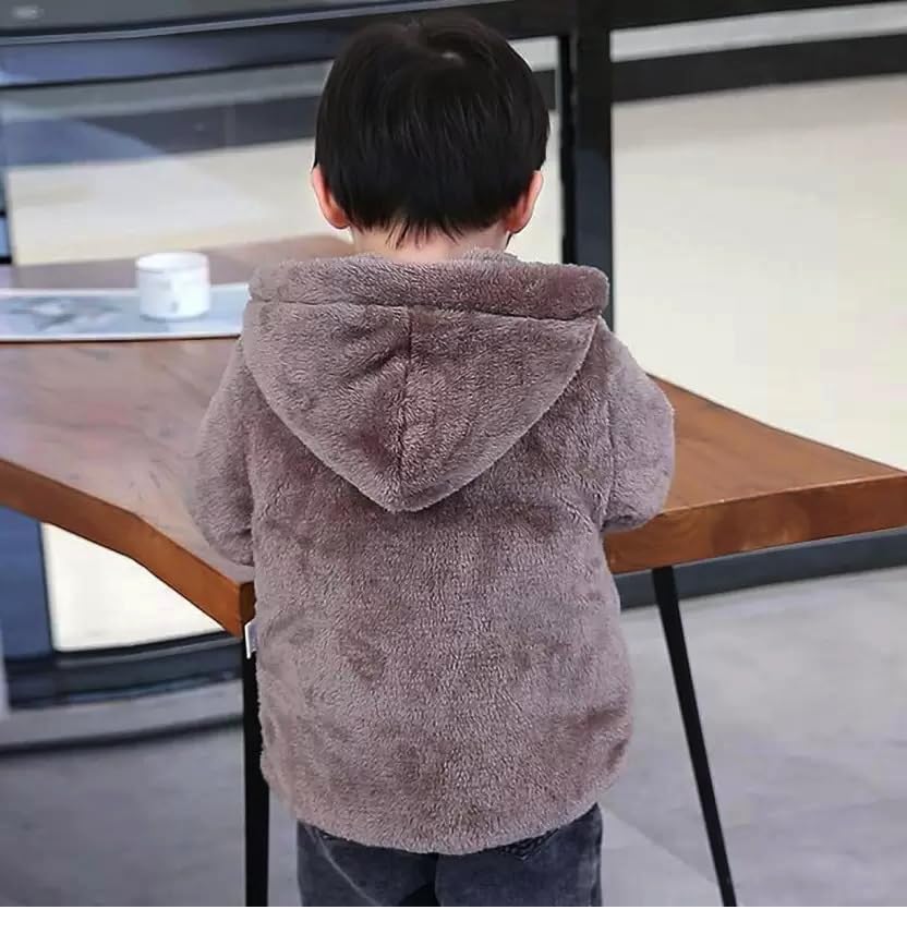 Tricycle Clothing Standard Length Kids Boys & Girls Unisex Warm Full Sleeves Reversible Quilted Furr Jacket With Hood (2-3 Year, Red) 3