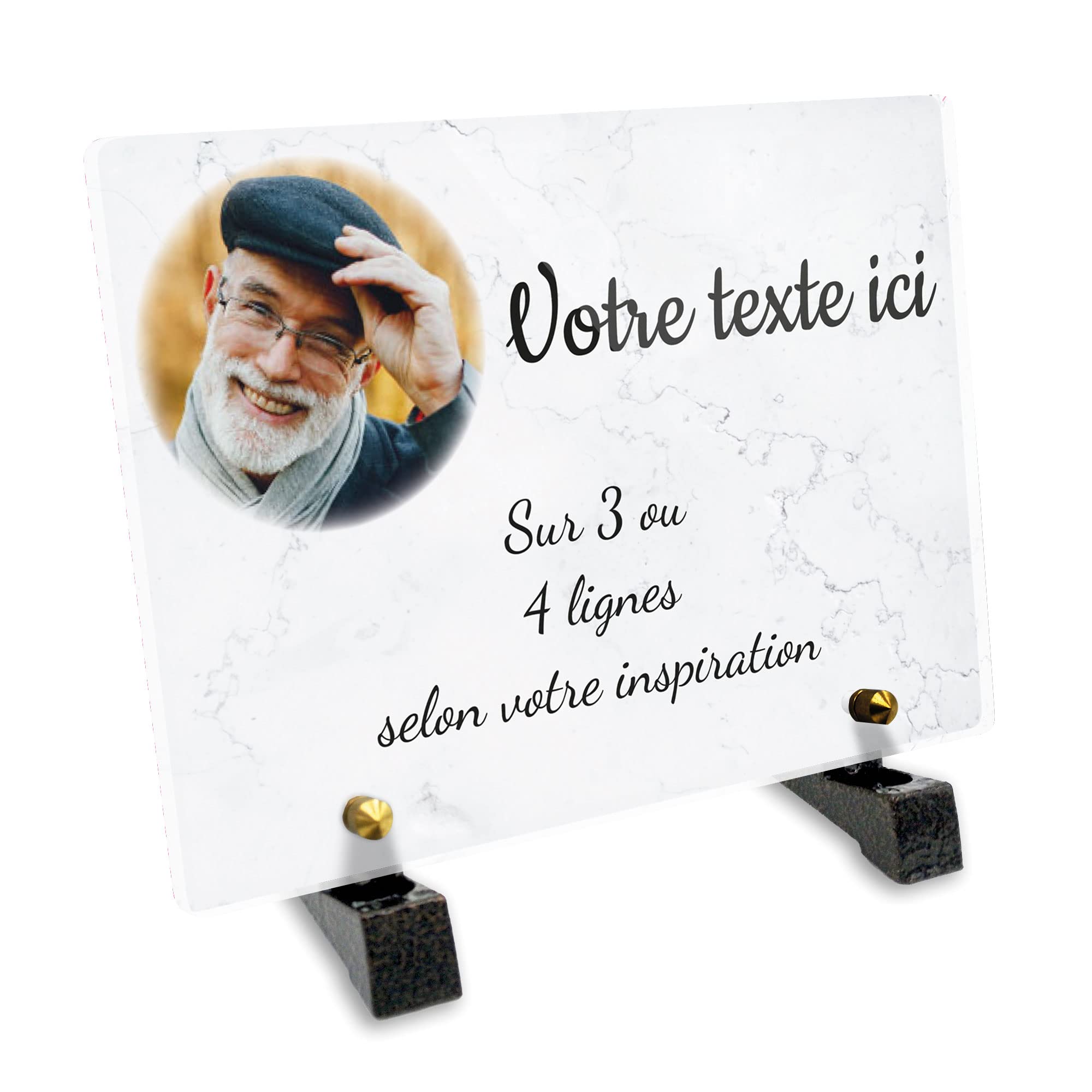 Targa Funeraria Personalizzata In Plexi 30x20 Cm – Motivo Moto Racing, Spessore 6mm, Made In France