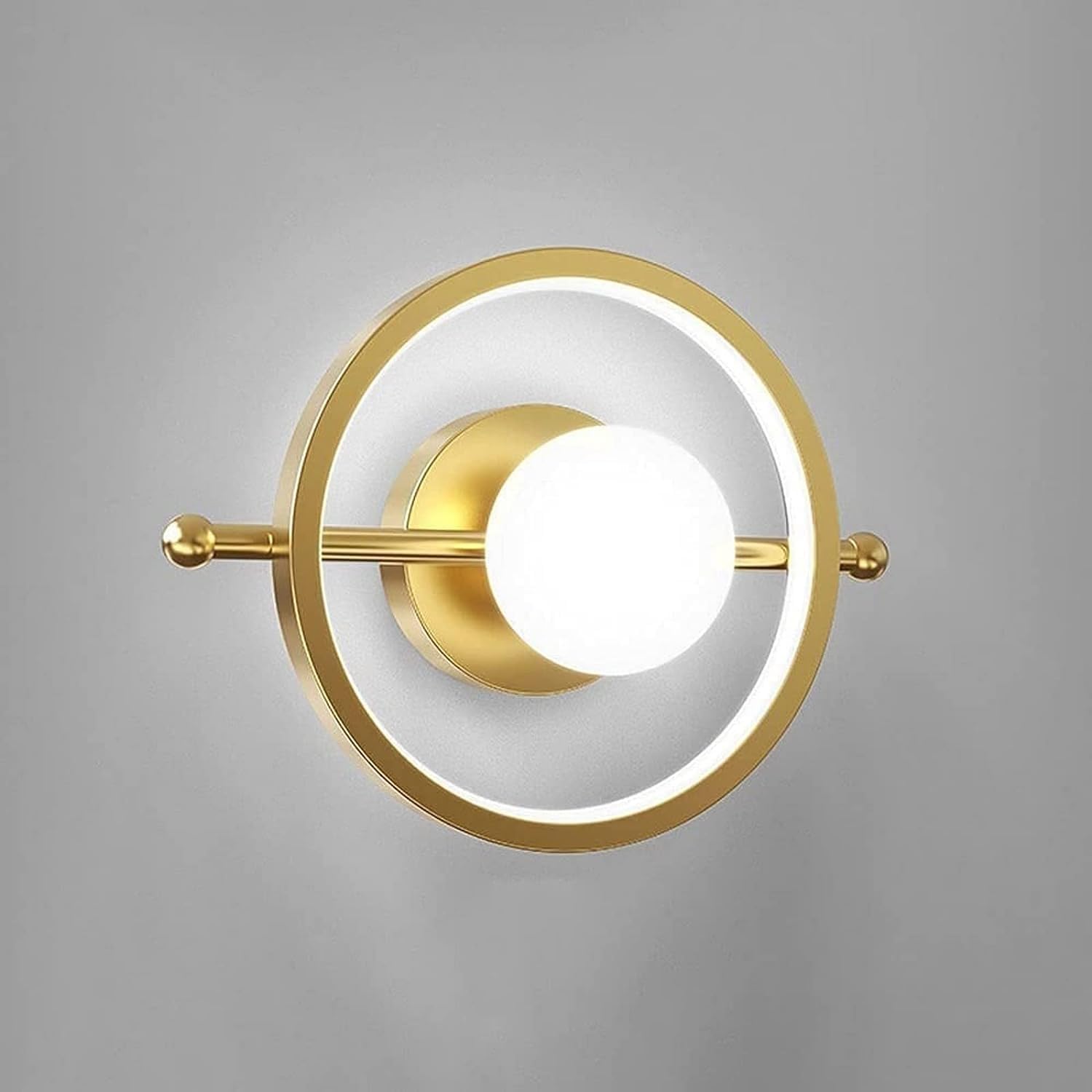 HXYSXHJUO Wall Light White Globe Shade Lighting Fixtures LED Round Sconce Metal Geometric Modern Lamp, Pendant