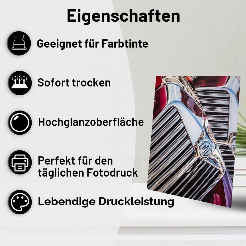 A3 Glänzendes Inkjet Fotopapier, dickes, 260g/m², 60 Blatt, Premium Glänzend, Sofort Trocken, Wasserfest, für Tintenstrahldrucker, Kartendruck, Fotodruck, DIY-Drucke
