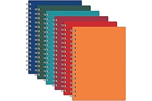 6 Pack A5 Spiral Notebooks for School, Office, Business and Gift