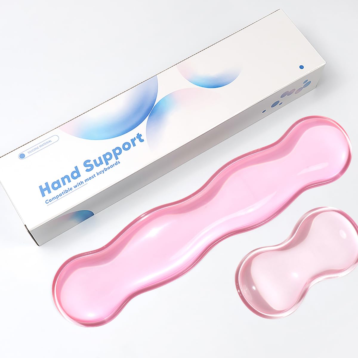 Ergonomic Silicone Gel Keyboard and Mouse Wrist Rest Set Clear Wrist Rest for Keyboard 60 68 75 Comfort
