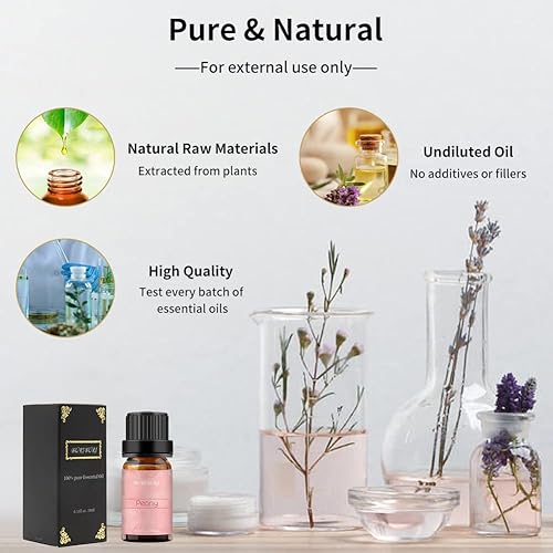 Miniatura 5 de BURIBURI Juego de Regalo de Aceite Esencial de Peonía para el Día de la Madre para Mujeres, 100% Puro, No Diluido, Aceites Esenciales Naturales de