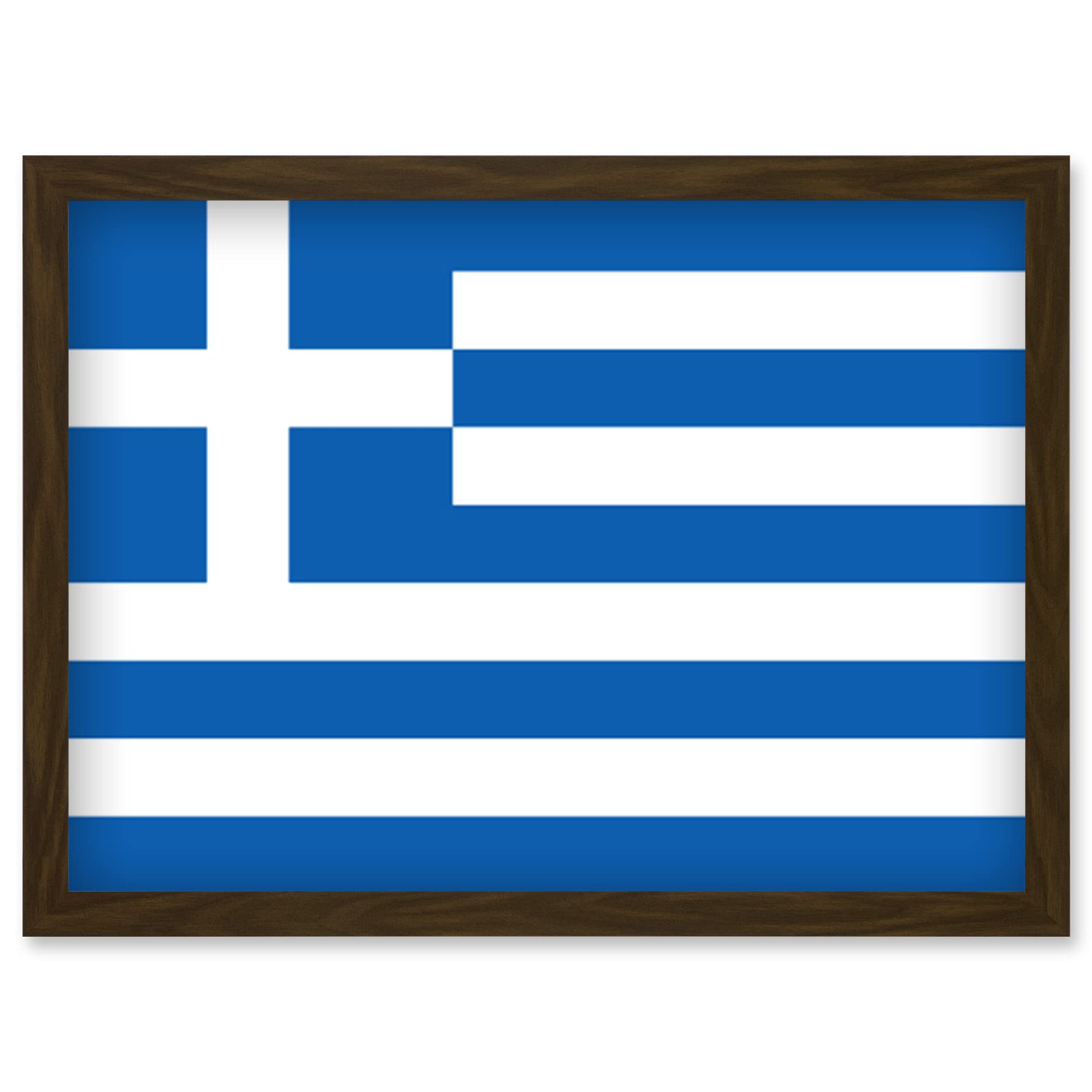 Artery8 Greece National Flag Patriotic Vexillology World Flags Country Region Poster Artwork Framed Wall Art Print A4