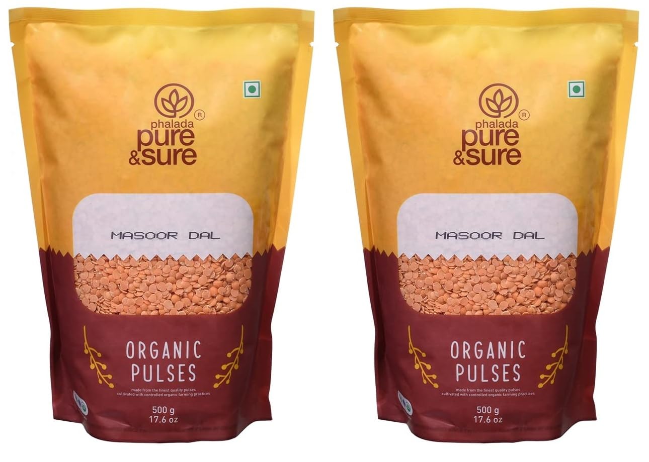 Phalada Pure & Sure Organic Malka Masoor Dal(Split)500Gm(Pack Of 2)|Unpolished Dal Lal Masur Dal|100% Vegan,Gluten-Free,Plant Based High Protein|Unadulterated&No Preservatives (B0CJJS18R1) Amazon Price History, Amazon Price Tracker