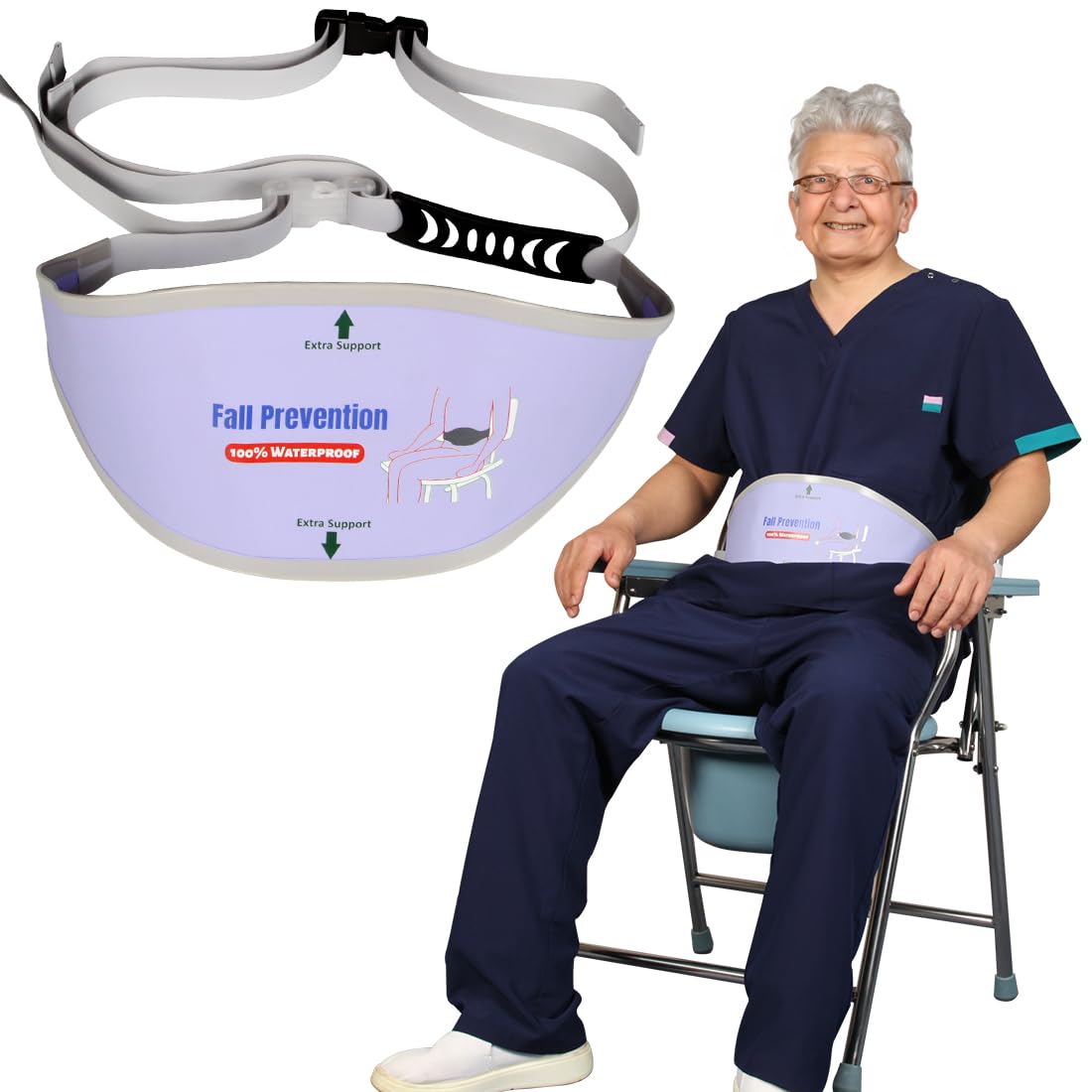 Cintura antiscivolo per sedia da doccia per anziani, cinghia universale con fibbia per panca da bagno, forniture per assistenza infermieristica per pazienti disabili, prevenzione delle cadute
