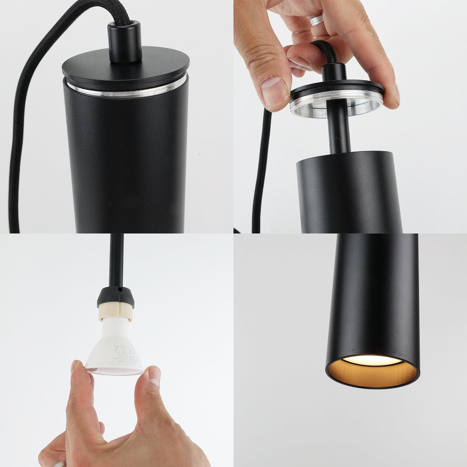 Design hanglamp zwart GU10 50mm - Tubo